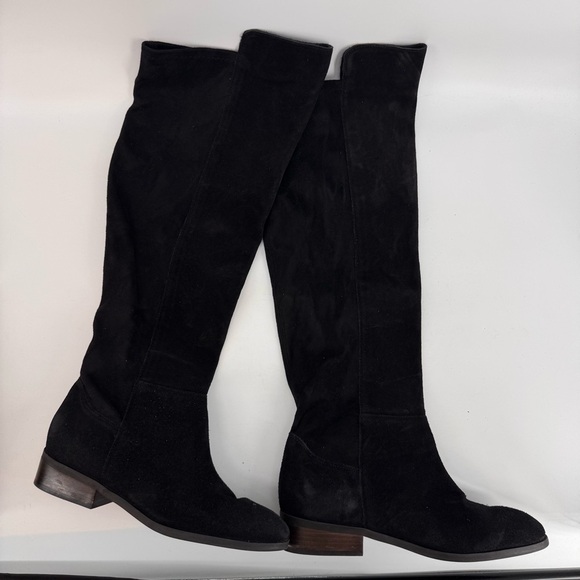 Lucky Brand Black Suede Leather Knee High Boots - Picture 1 of 5